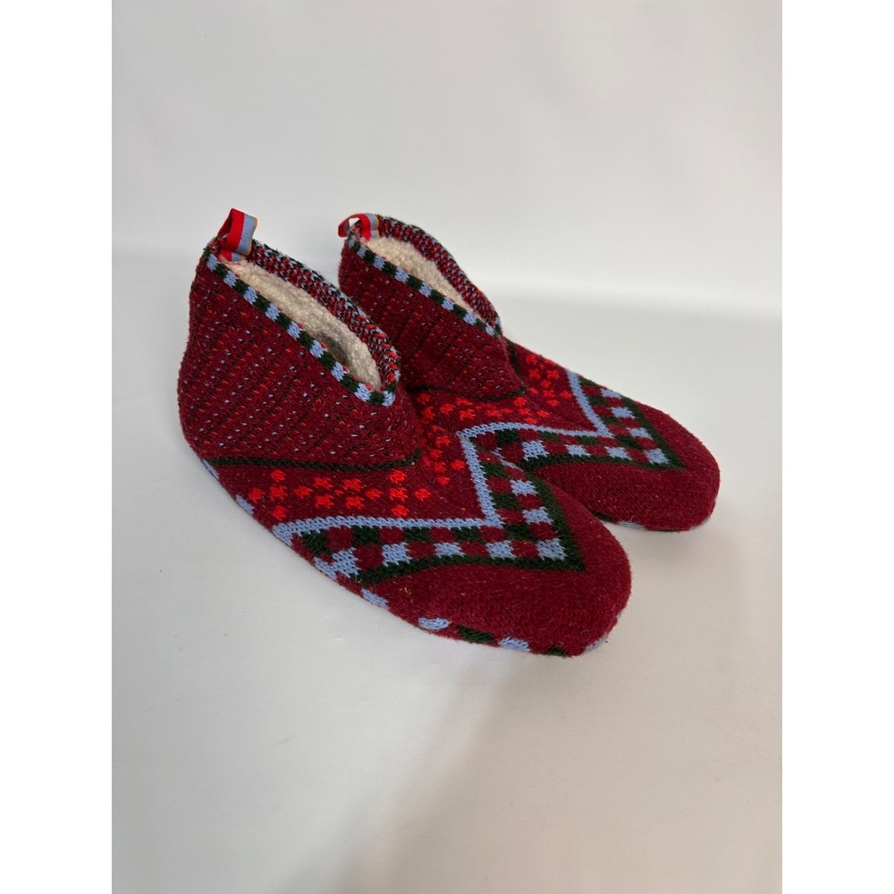 Bombas Gripper Slipper House Shoes Men's size M 7-9.5 Fair Isle Sherpa Lined j